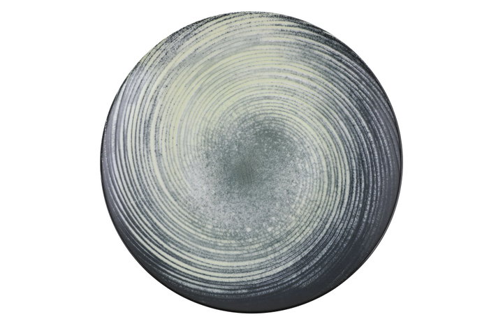 Hermia GBSATN24Y4101630 Vajilla de 24 Piezas de Porcelana en Crema, Verde y Negro